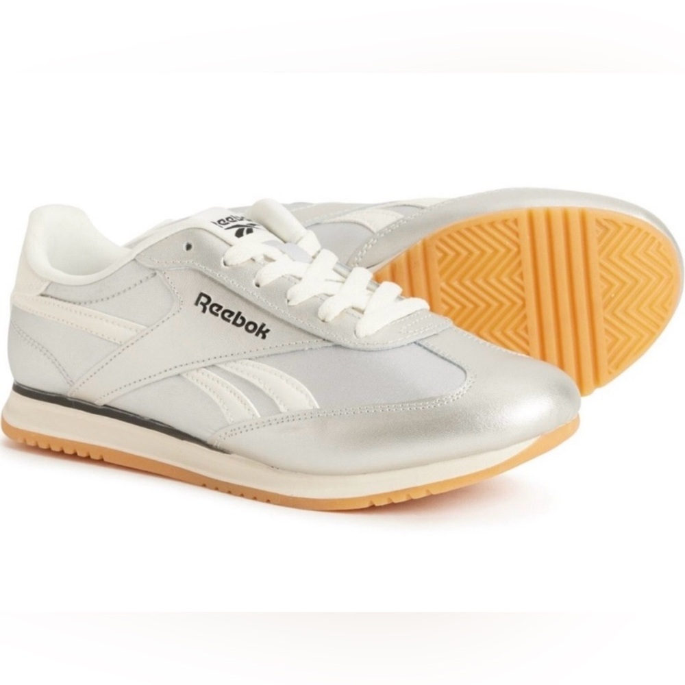 Reebok Fiori Retro inspired Metallic Silver comfort ortholite Sneaker